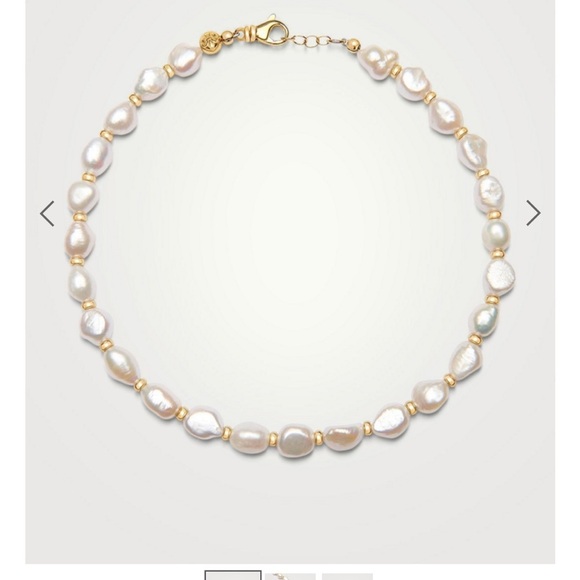 nialaya Jewelry - NIALAYA - Women's Pearl Necklace with Gold Accents